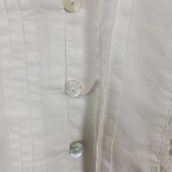Zara White Boho Crochet Lace Embroidered Button-Up Victorian Blouse Size XXL - Picture 7 of 9